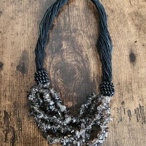 Elegant Black and Gray Beaded Necklace